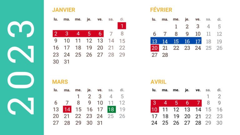 French Calendar 2022-2023 2