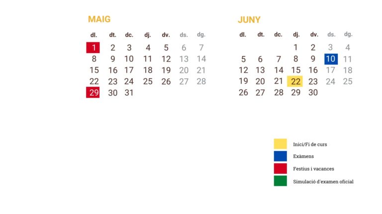Calendar English 2022-2023